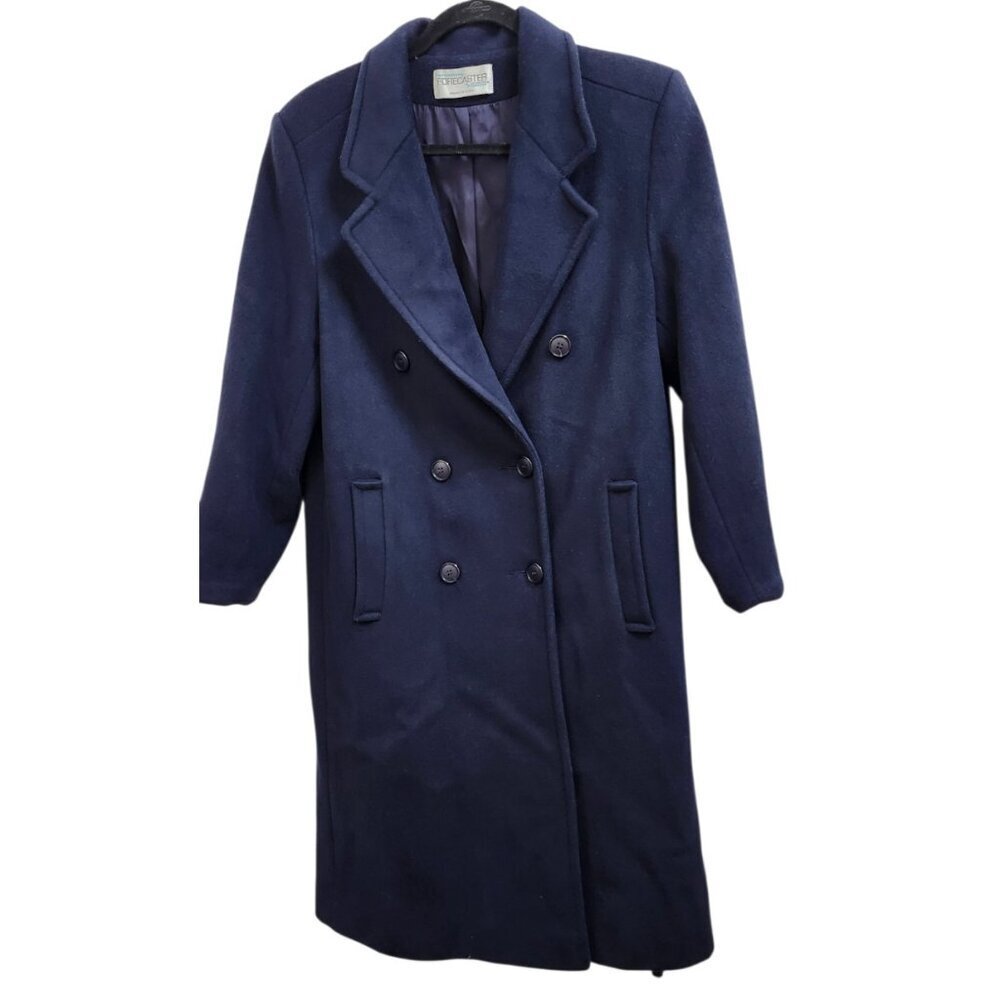 Forecaster of Boston Wool Coat Women Size 6 Navy Long Peacoat Double Breasted - Picture 2 of 16